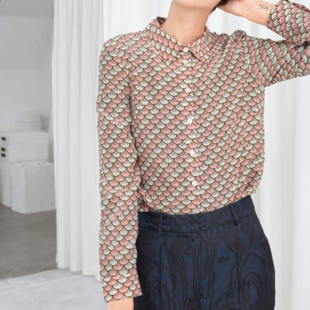 & Other Stories Fan Print Shirt